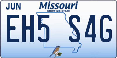 MO license plate EH5S4G