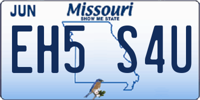 MO license plate EH5S4U