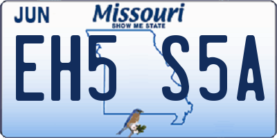 MO license plate EH5S5A