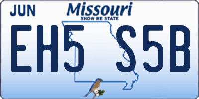 MO license plate EH5S5B