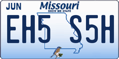 MO license plate EH5S5H