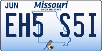 MO license plate EH5S5I