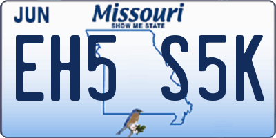 MO license plate EH5S5K