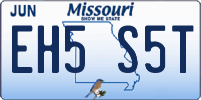MO license plate EH5S5T