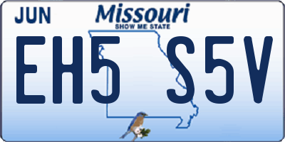 MO license plate EH5S5V