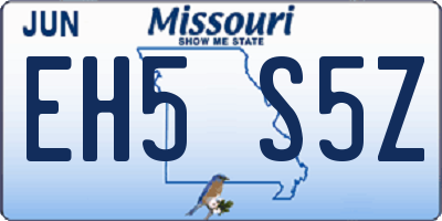 MO license plate EH5S5Z