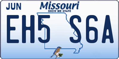 MO license plate EH5S6A