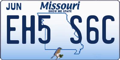 MO license plate EH5S6C