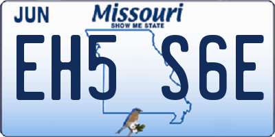 MO license plate EH5S6E