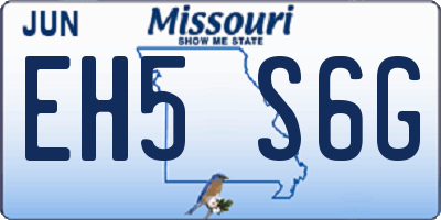 MO license plate EH5S6G