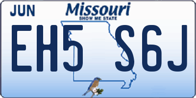 MO license plate EH5S6J