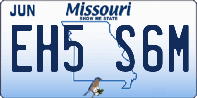 MO license plate EH5S6M