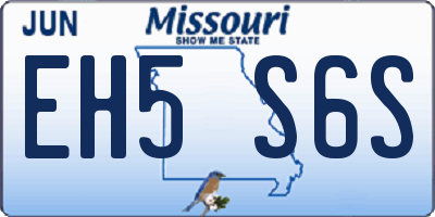 MO license plate EH5S6S