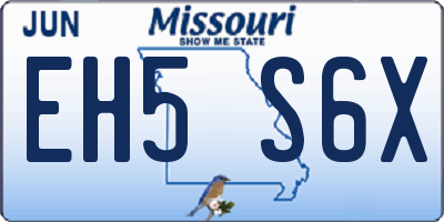 MO license plate EH5S6X