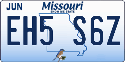 MO license plate EH5S6Z