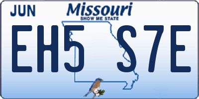 MO license plate EH5S7E