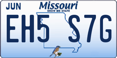 MO license plate EH5S7G