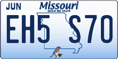 MO license plate EH5S7O