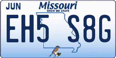 MO license plate EH5S8G