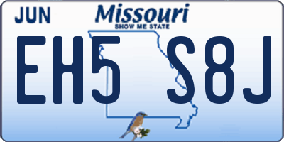 MO license plate EH5S8J