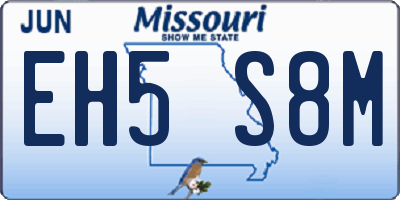 MO license plate EH5S8M