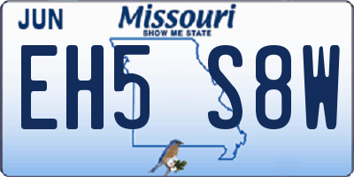 MO license plate EH5S8W