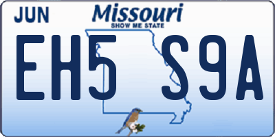 MO license plate EH5S9A