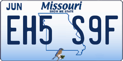 MO license plate EH5S9F