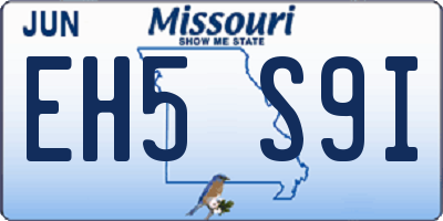 MO license plate EH5S9I