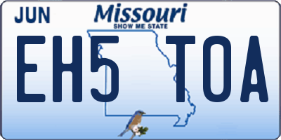 MO license plate EH5T0A