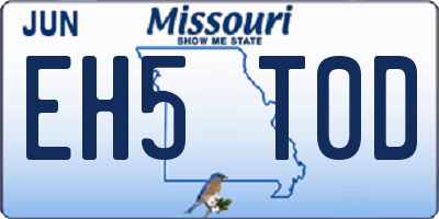 MO license plate EH5T0D