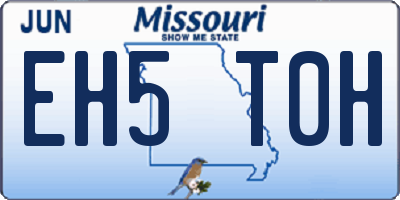 MO license plate EH5T0H