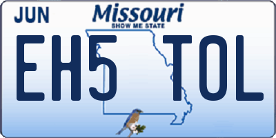 MO license plate EH5T0L