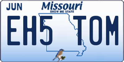 MO license plate EH5T0M