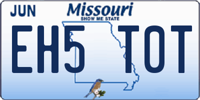 MO license plate EH5T0T