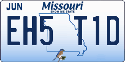 MO license plate EH5T1D