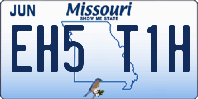 MO license plate EH5T1H