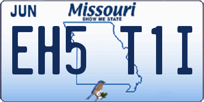 MO license plate EH5T1I