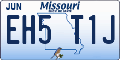 MO license plate EH5T1J