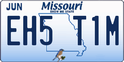MO license plate EH5T1M
