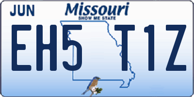 MO license plate EH5T1Z