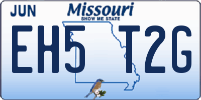 MO license plate EH5T2G