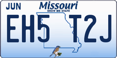 MO license plate EH5T2J