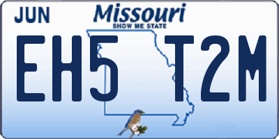 MO license plate EH5T2M
