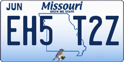 MO license plate EH5T2Z