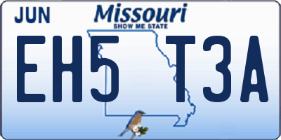 MO license plate EH5T3A