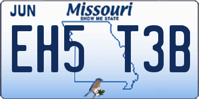 MO license plate EH5T3B