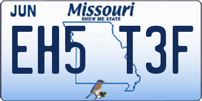 MO license plate EH5T3F