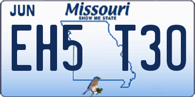 MO license plate EH5T3O