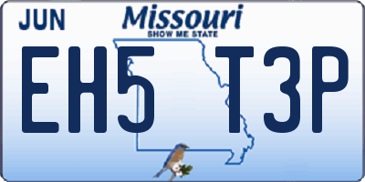 MO license plate EH5T3P